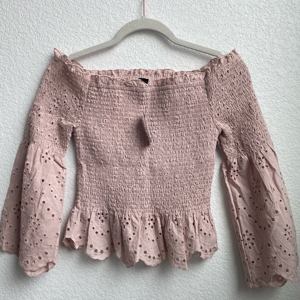 Smocked off the shoulder top! New with tags.